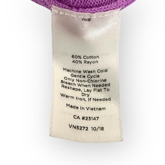 Talbots Women's Long Sleeve Curved Hem Button Down Cardigan M Purple Lavender - Picture 6 of 7